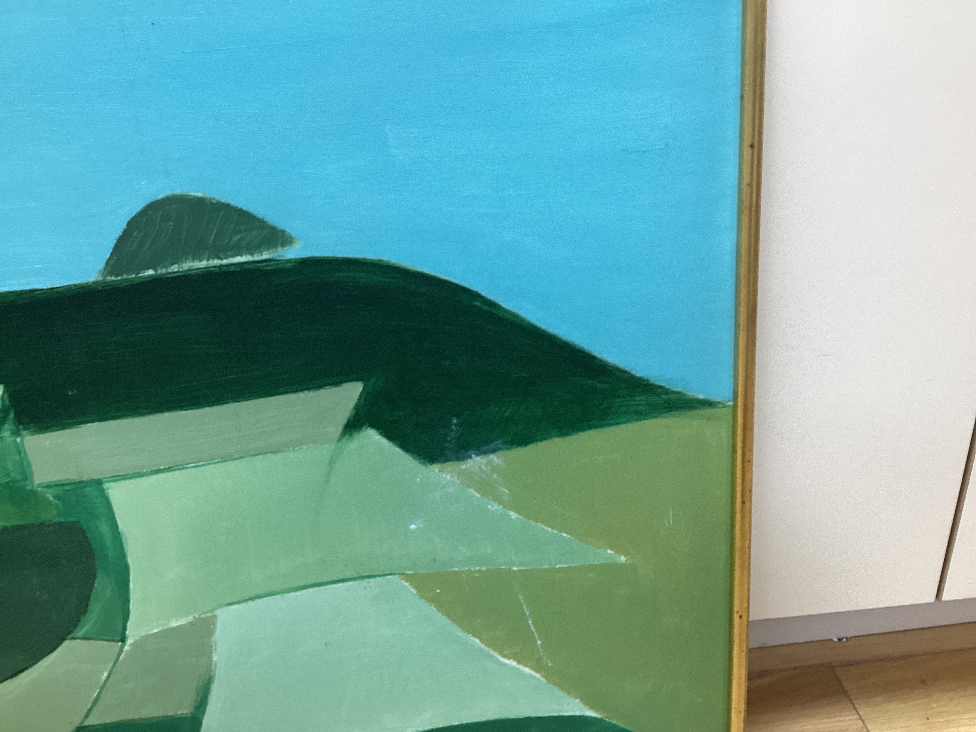 David Humphreys (b.1937), acrylic on board, Hillside landscape, signed, 60cm x 60cm